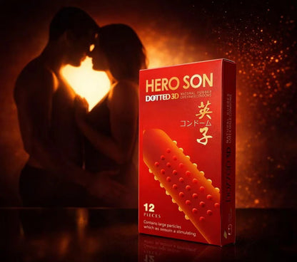 HERO SON™ DOTTED 3DPremium Studded Condoms – 12 in 1 Pack