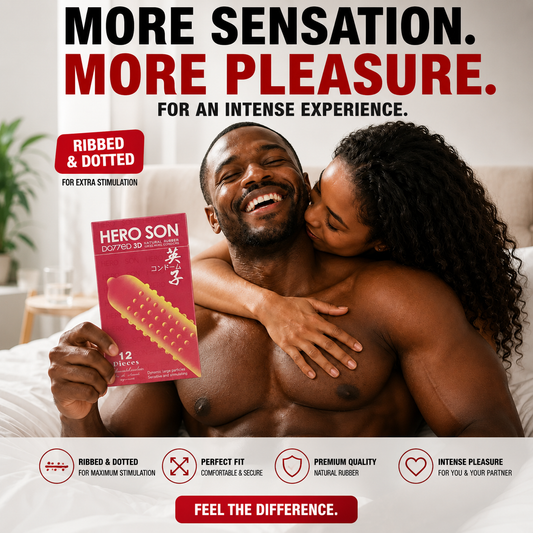 HERO SON™ DOTTED 3DPremium Studded Condoms – 12 in 1 Pack
